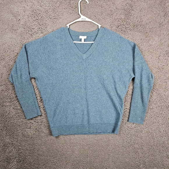 Garnet Hill Sweaters - Garnet Hill 100 Cashmere V Neck Dolman Sleeve Sweater Light Blue XS